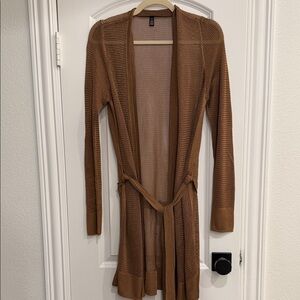 White House Black Market Tan Open-Front Cardigan